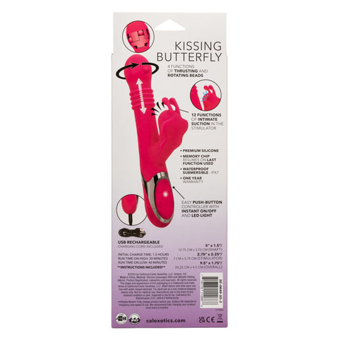 Enchanted Kissing Butterfly Vibrator with Powerful Suction and Intimate Sensations Pink VIBRATORS-RABBIT