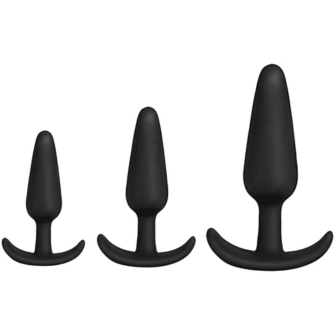 Merci Tush Trainer 3 Piece Silicone Anal Plug Set Black > Anal Range > Butt Plug Kits