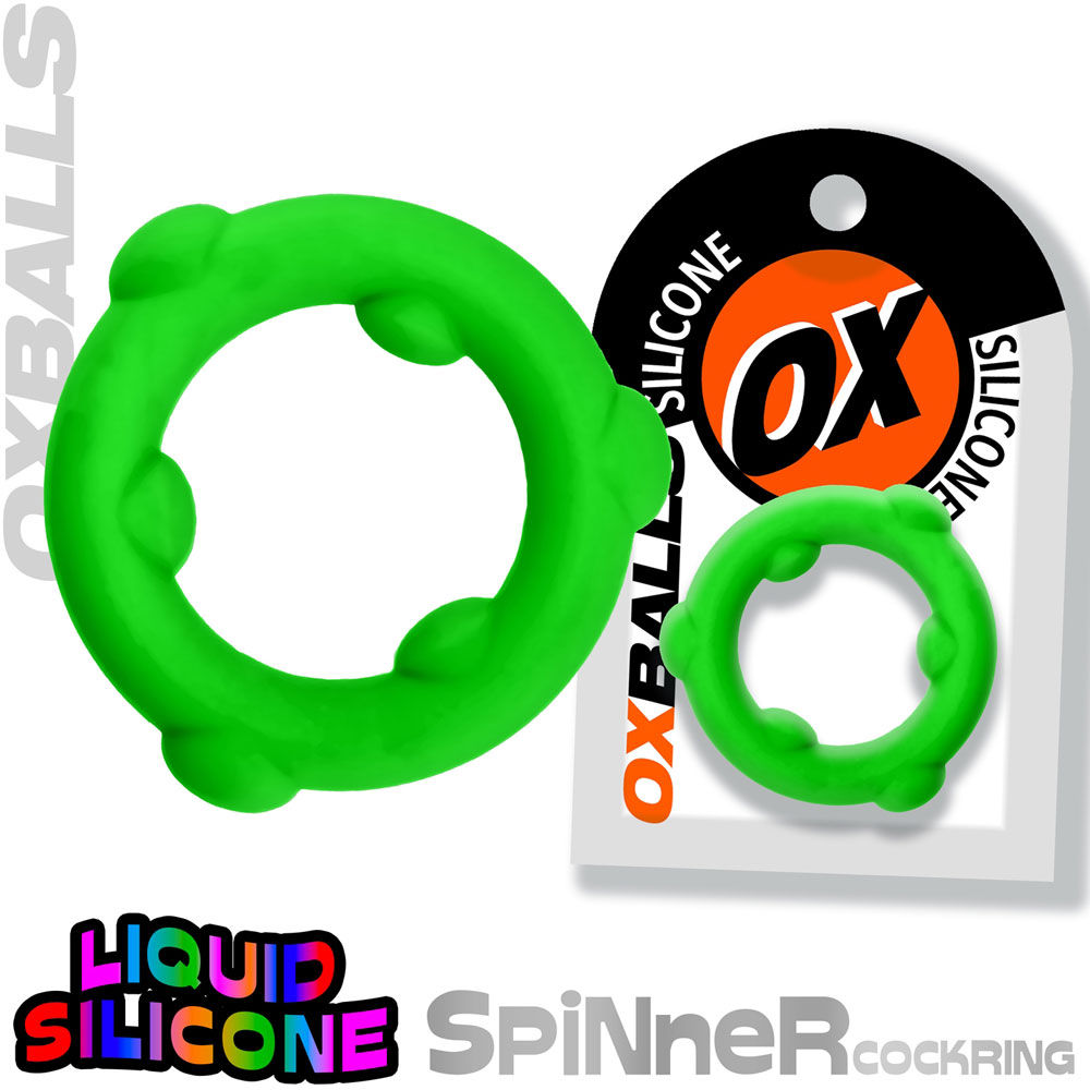 Oxballs Spinner (Black) – Mega-Stretch Silicone Cock Ring Cockrings