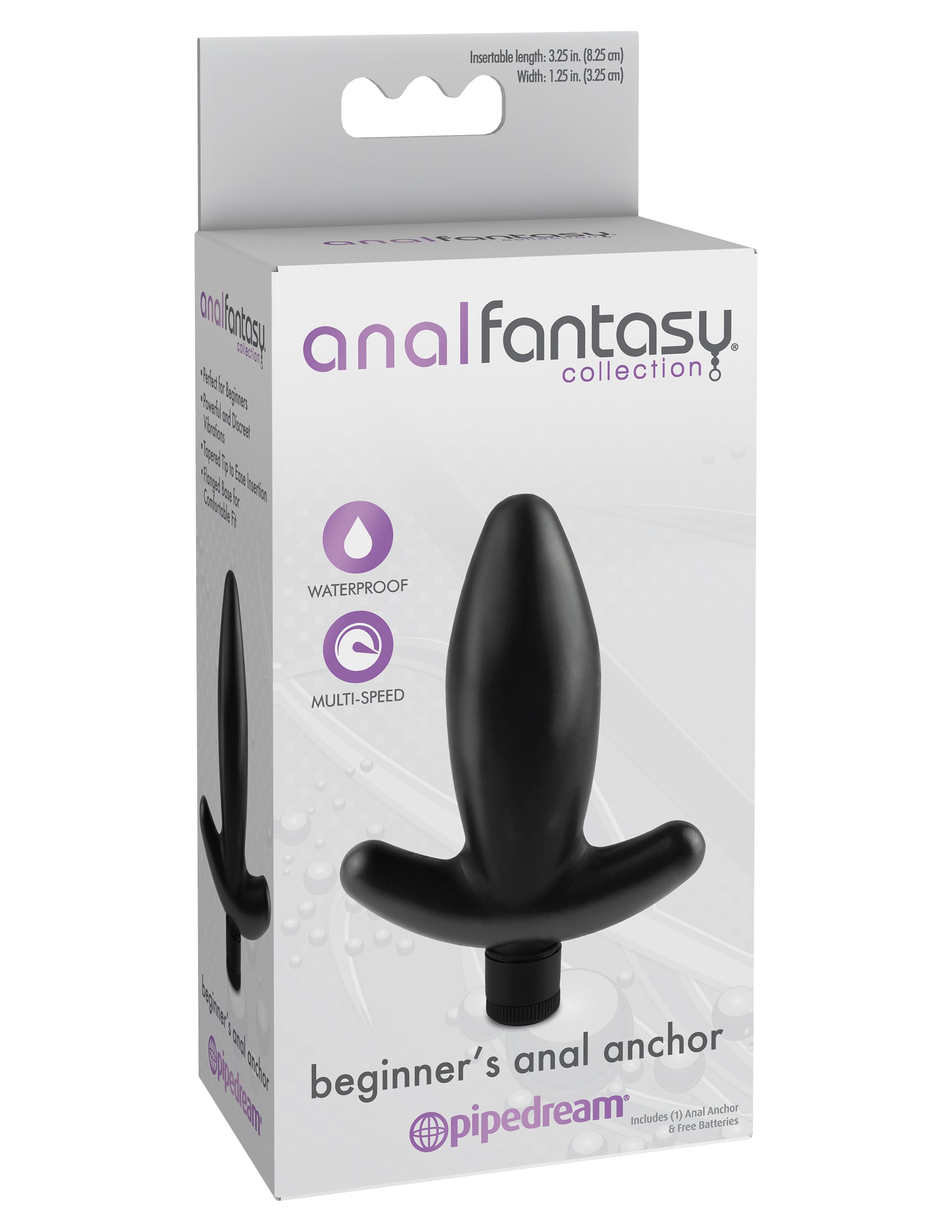 Anal Fantasy Collection Beginners Anal Anchor (Black) – 1.25 Inch Butt Plug
