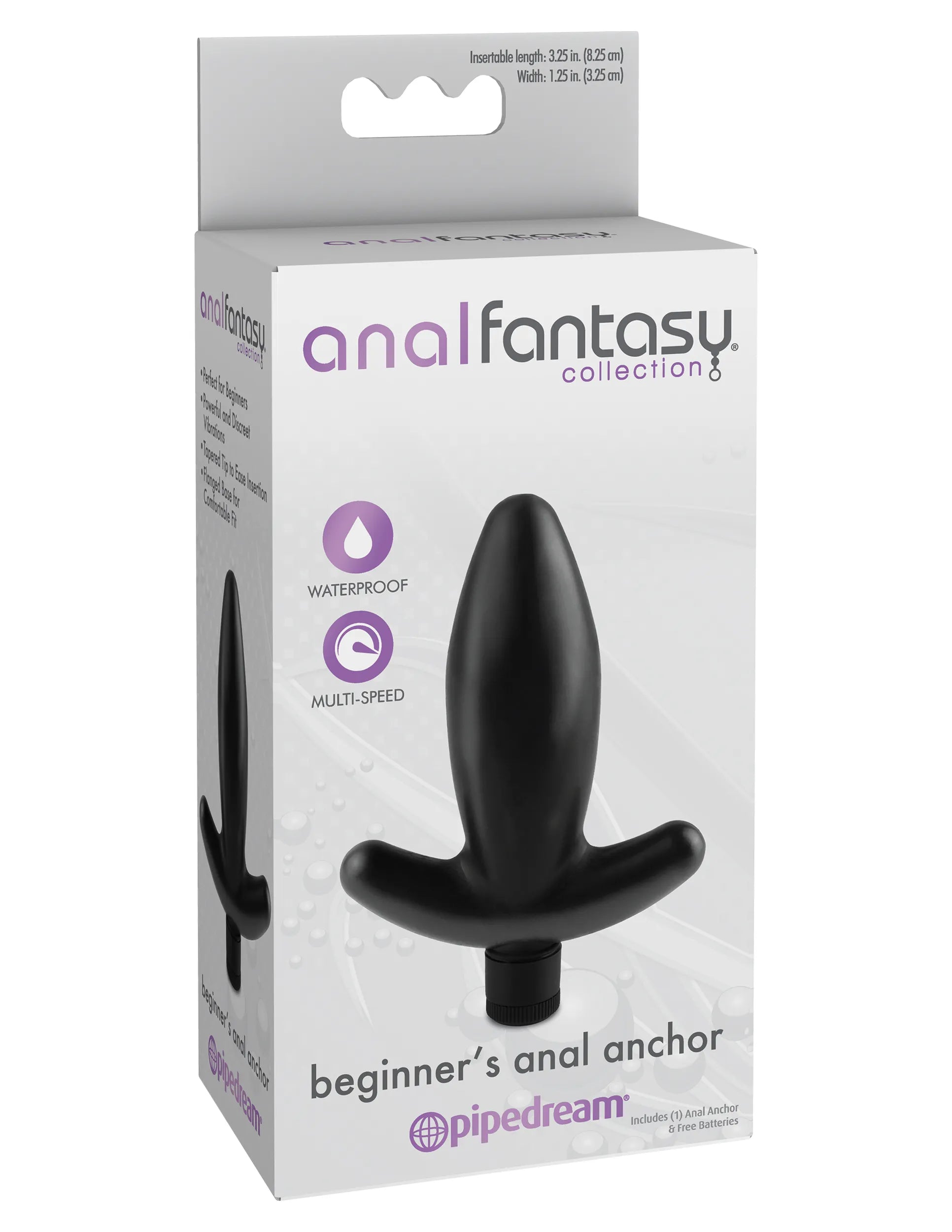 Anal Fantasy Collection Beginners Anal Anchor (Black) – 1.25 Inch Butt Plug Black > Anal Range > Butt Plugs