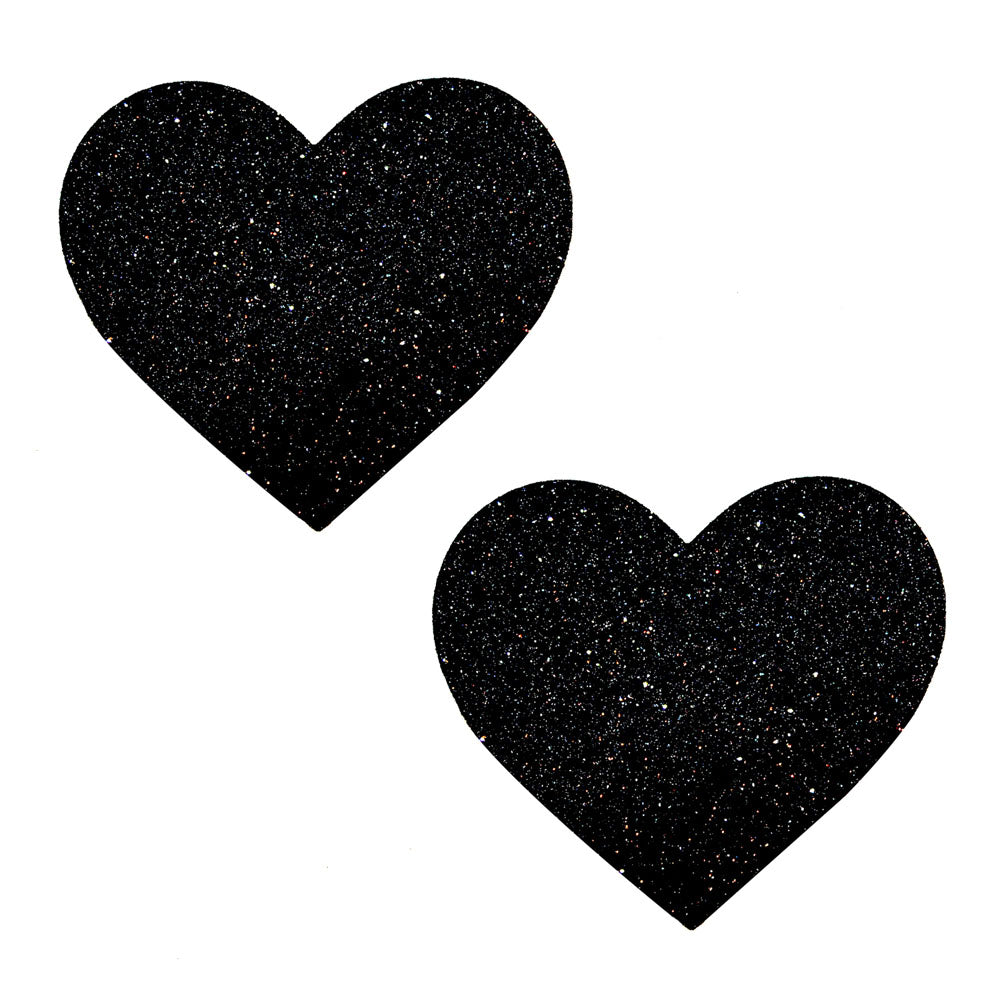 Nipztix Black Malice Glitter I Heart U – Glitter Pasties 2 Pack Secondary image
