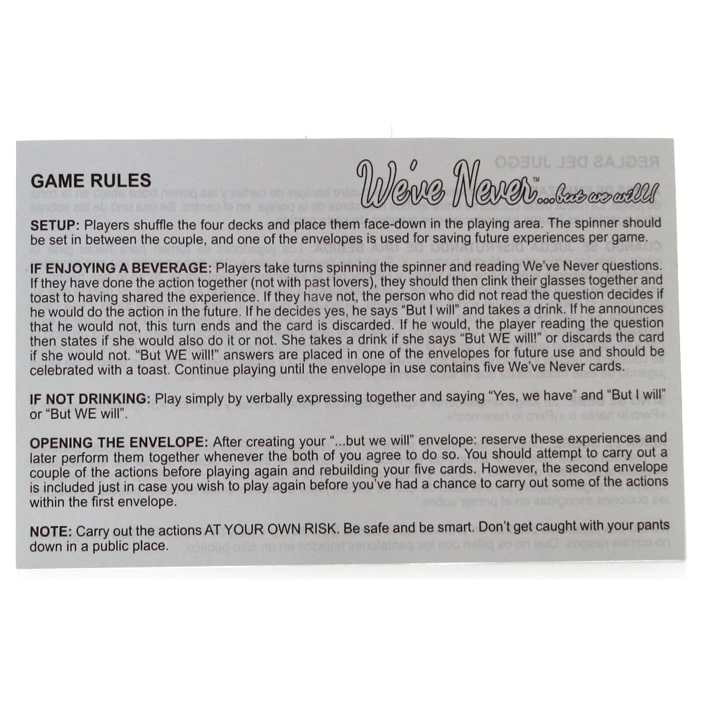 We've Never Adult Card Game > Novelties > Card Games