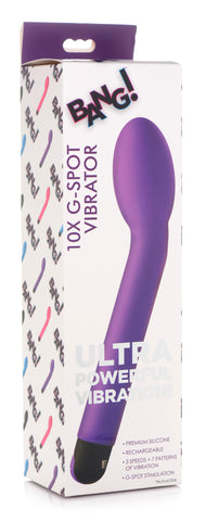 Bang 10X G-Spot Vibrator Purple 8.2 Inches with 3 Speeds and 7 Vibration Patterns Purple > Sex Toys For Ladies > G-Spot Vibrators