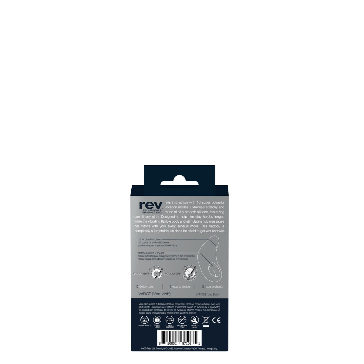 Rev Vibrating C-Ring (Black) – Silicone C-Ring Black > Cock Ring > Vibrating