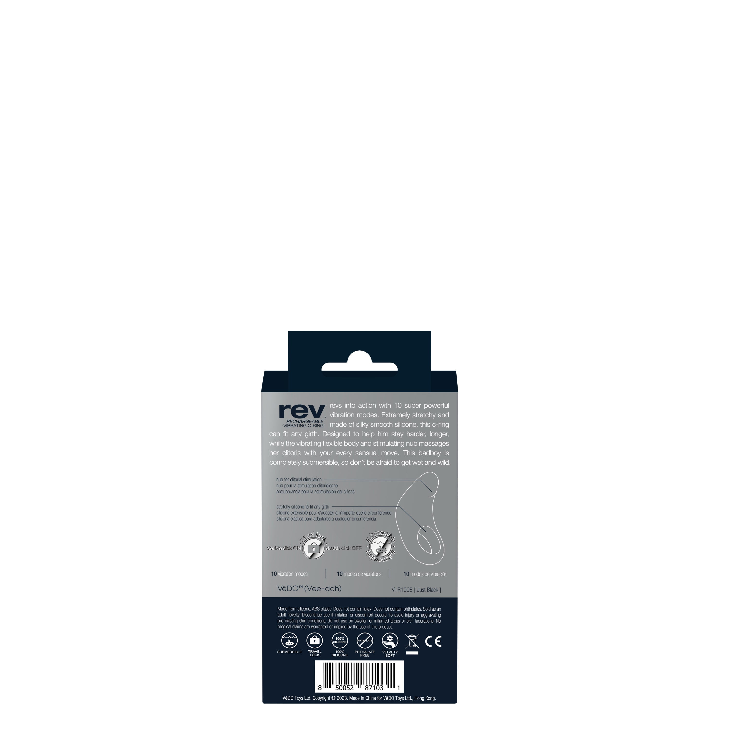 Rev Vibrating C-Ring (Black) – Silicone C-Ring Black > Cock Ring > Vibrating