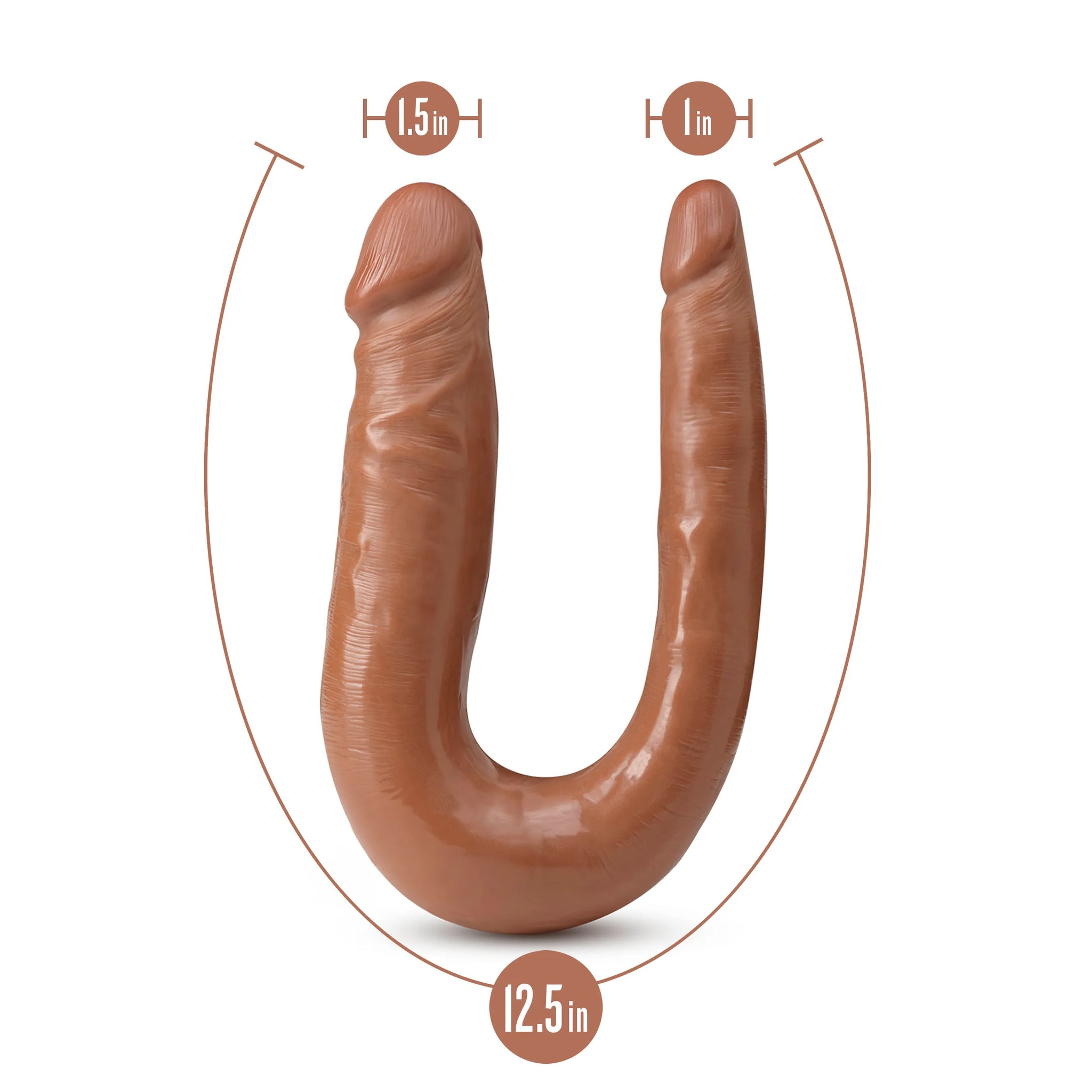 Dr. Skin Mini Double Dong 12.5" – Soft Flexible - Brown > Dildos > Double Dildos