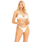 KINK Pearl String Open Bra Set and Cuffs – Lingerie Accessory Set > Clothes > Bra Sets