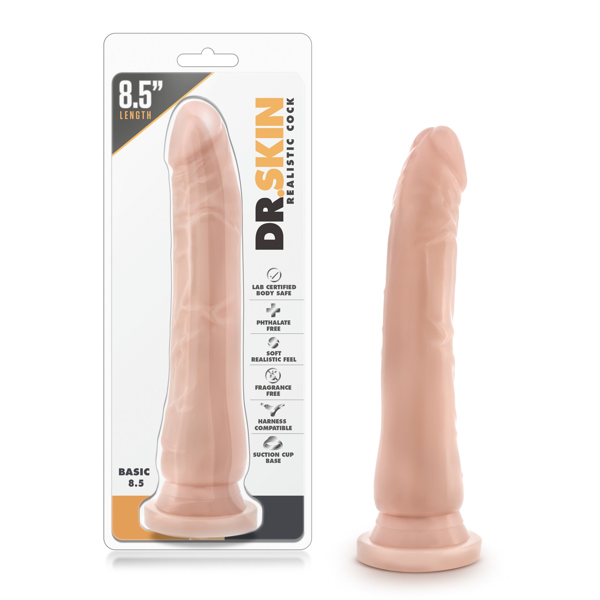 Dr Skin Realistic 8.5 Inch Beige Adult Intimacy Toy Dongs Realistic