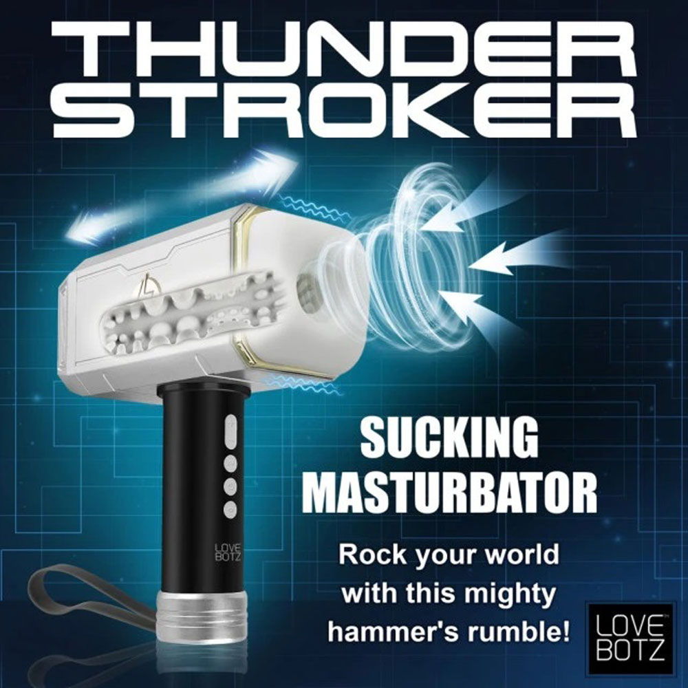 Thunder Stroker Sucking Masturbator With Ergonomic Silver Handle Strokers - Auto