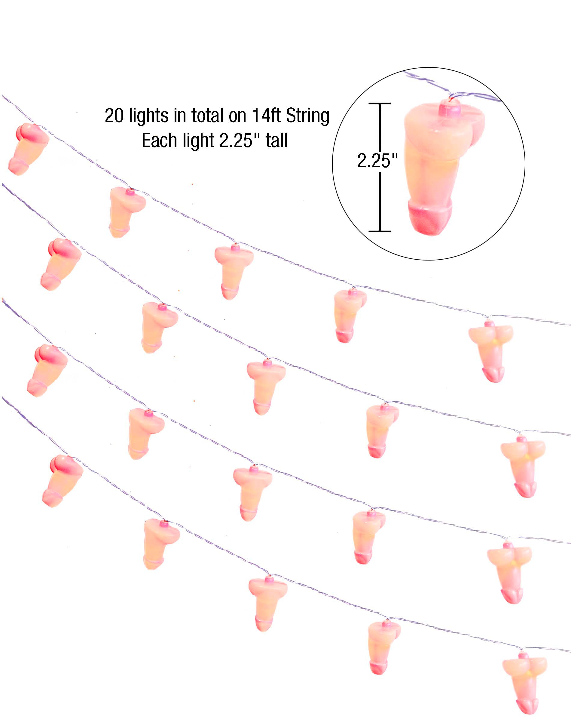 Glitterati Penis Party String Lights – Novelty Decorative LED String Lights > Novelties > Gag Gifts