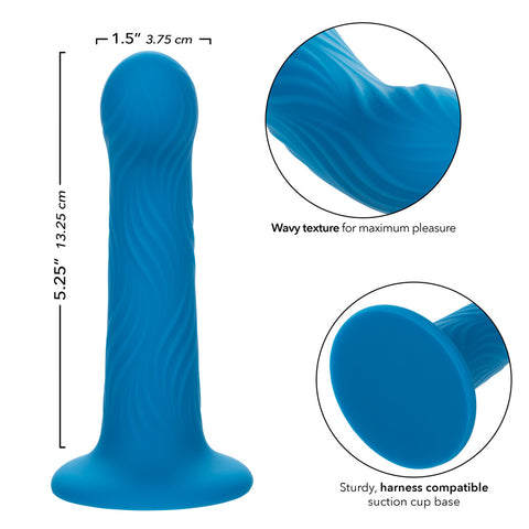 Wave Rider Ripple Blue G-Probe Dildo with Wavy Texture Dongs Neutral