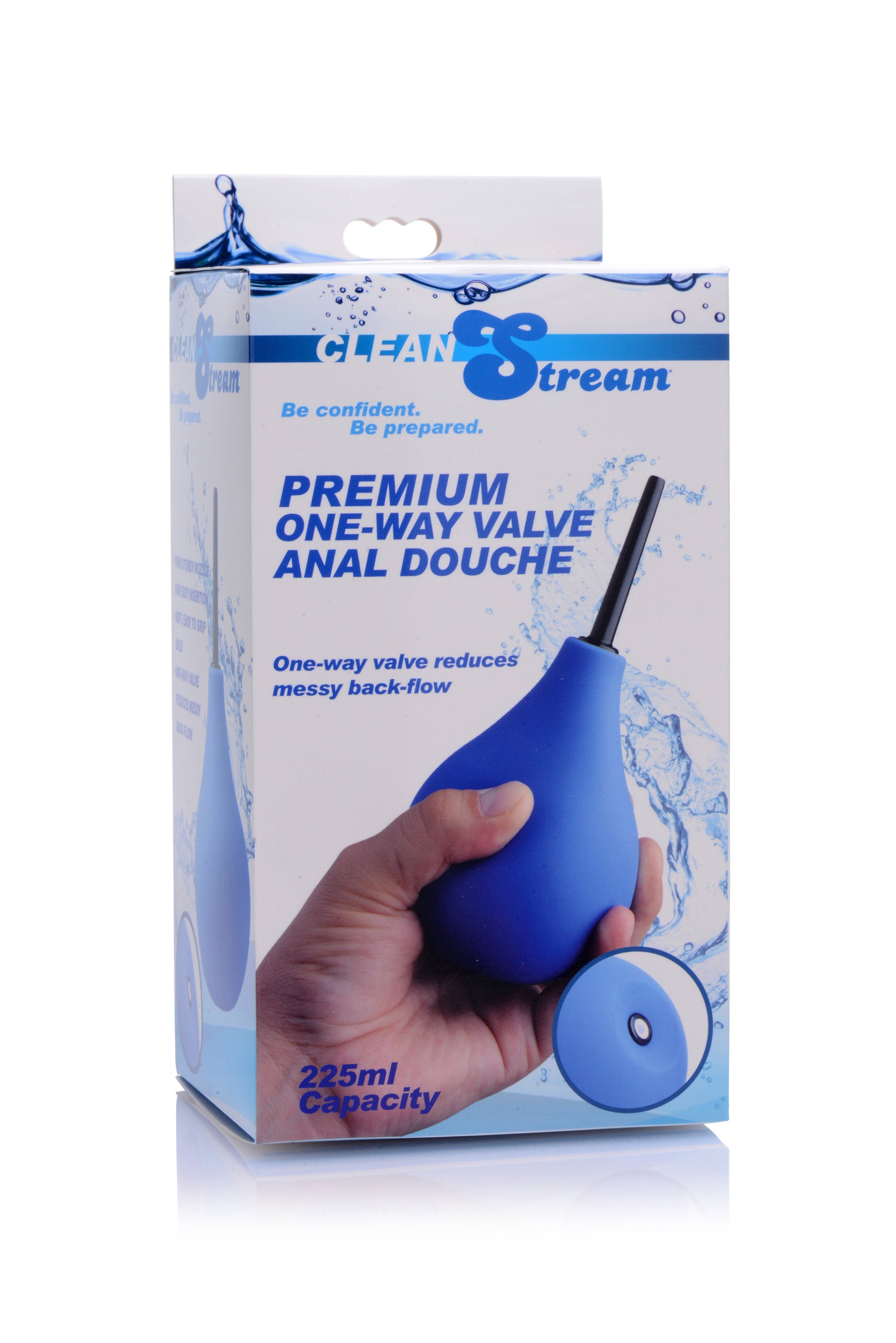 Premium One Way Valve Anal Douche 225ml Compact Size Blue Douches
