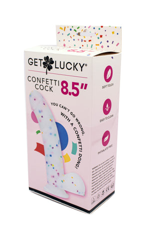 Get Lucky Confetti Bendable Dildo 8.5 Inch Silicone Toy DONGS