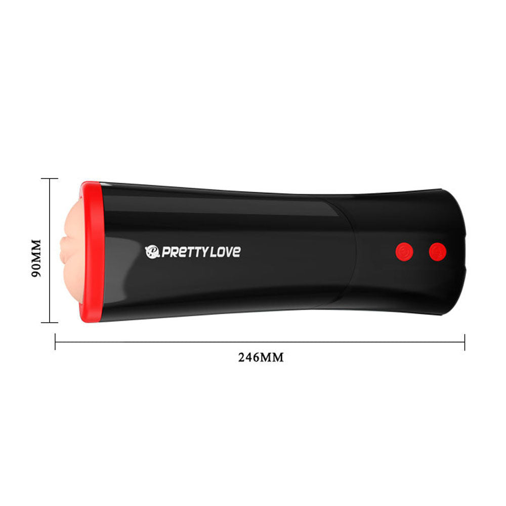 Pretty Love Ozzy Male Masturbator Vagina Soft Sleeve Black Red Strokers - Manual