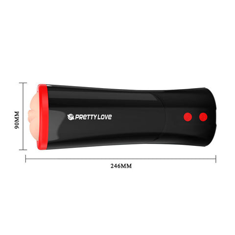 Pretty Love Ozzy Male Masturbator Vagina Soft Sleeve Black Red Strokers - Manual