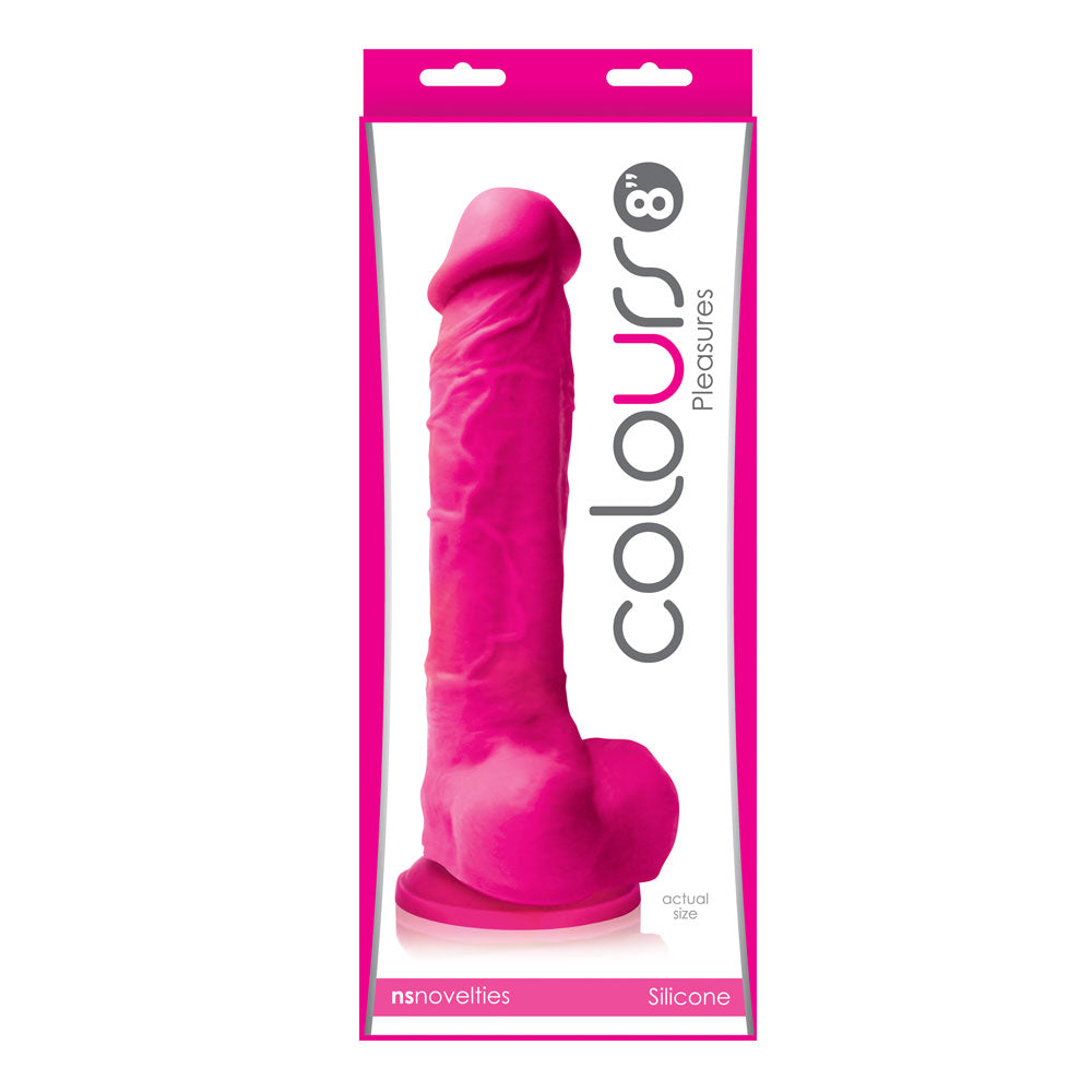 Colours Pleasures (Pink) – Realistic 8 Inch Silicone Dildo DONGS