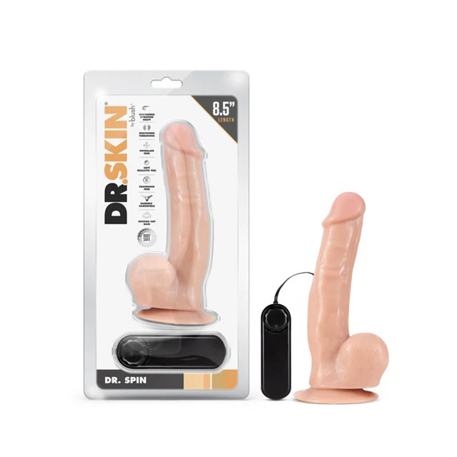 Dr. Skin Dr. Spin (Vanilla) – Gyrating Realistic Dildo (8.5) > Dildos > Thrusting Dildos