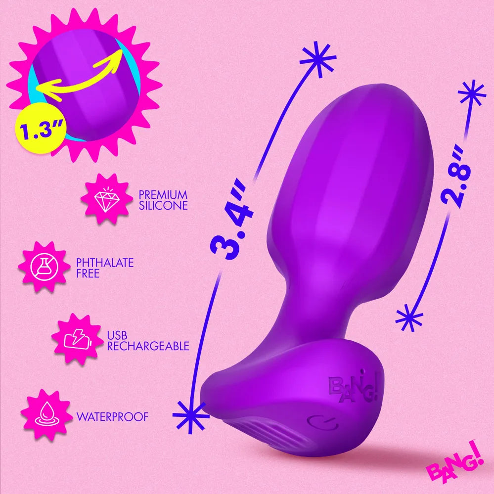 Bang! Ribbed Vibrating Silicone Butt Plug – Rechargeable Anal Vibrator > Anal Range > Vibrating Butt Plugs