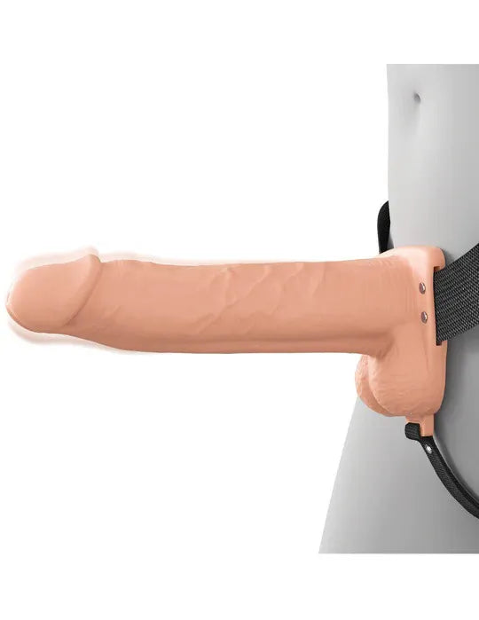 Fantasy X-Tensions Elite (Beige/Brown) – Vibrating Hollow Silicone Strap-On 8 Inch > Dildos > Strap On Harnesses