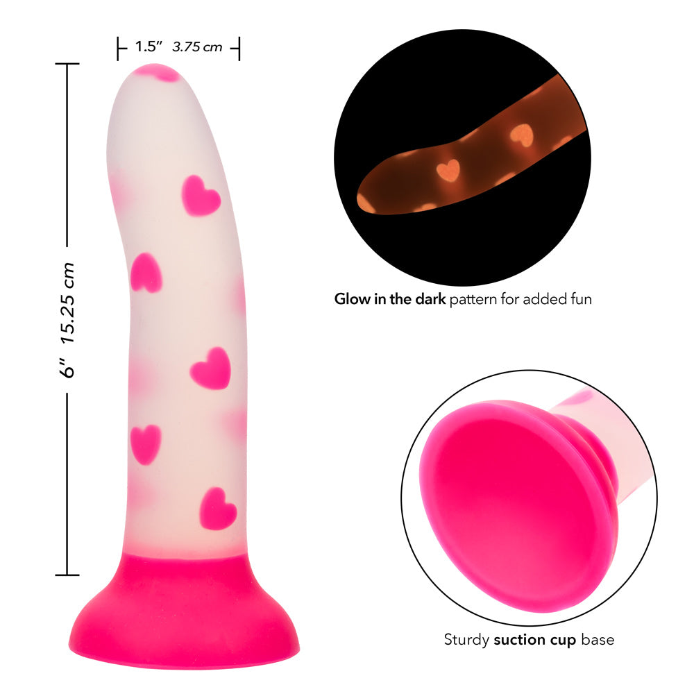 Glow Stick Heart Pink Bendable Silicone Dildo for Adults DONGS