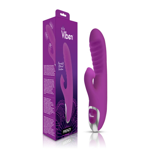 Viben Frenzy Suction Rabbit Vibe in Berry VIBRATORS-RABBIT