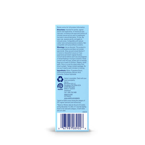 KY Jelly Water-Based Personal Lubricant Tube 2 Fl Oz Cream Water Based Lube