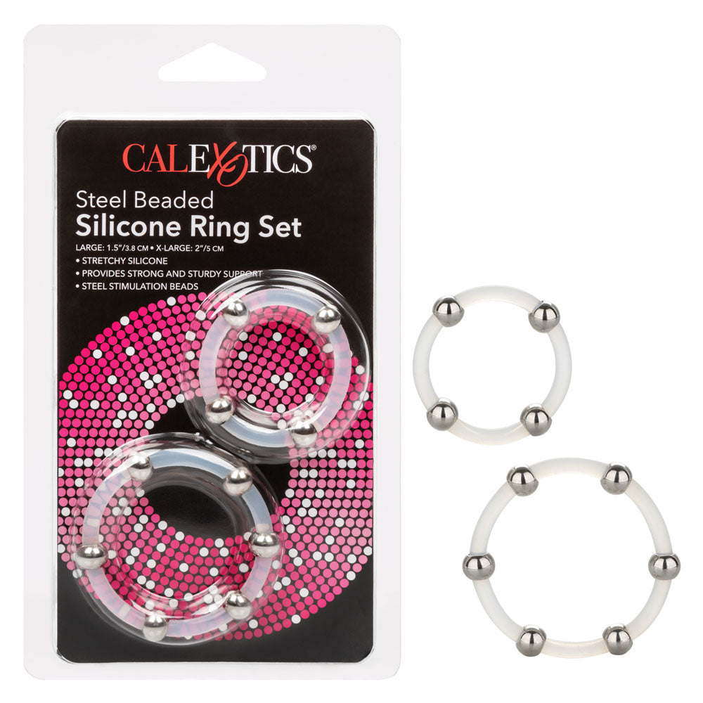 Steel Beaded Silicone Ring Set COCK RING Set