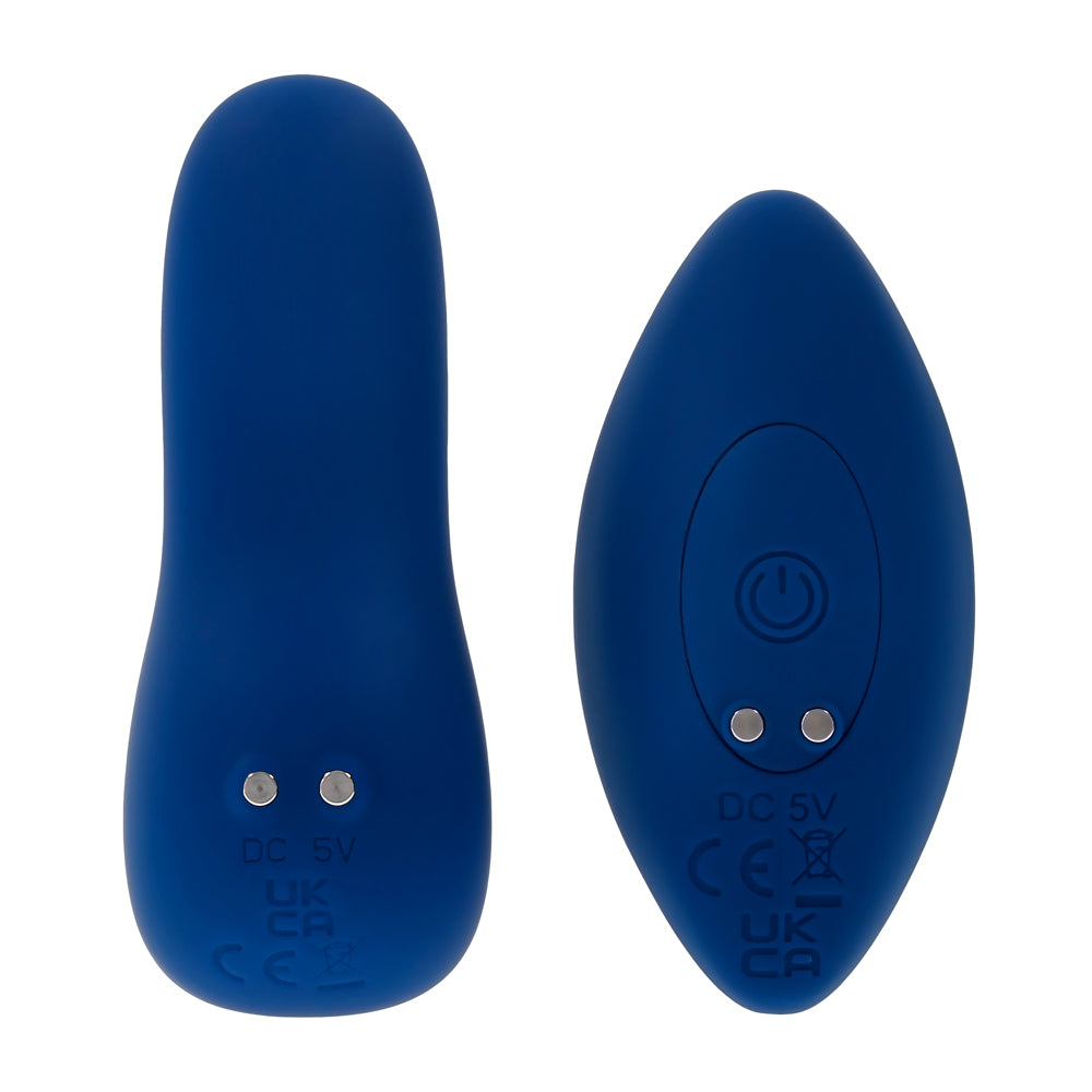 Sway With Me Navy Blue 5.75 Inch Vibrating Anal Plug With Spiral Texture > Anal Range > Butt Plugs