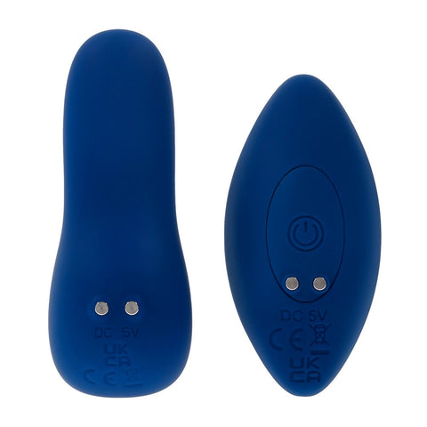 Sway With Me Navy Blue Vibrating Anal Plug With Spiral Texture Butt Plugs