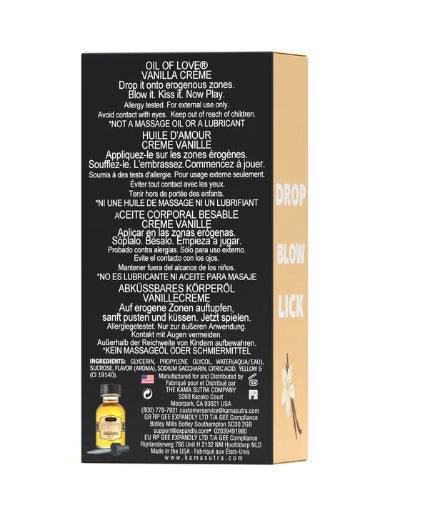 Kama Sutra Oil of Love Vanilla Creme Kissable Massage Oil 22ml > Essentials > Massage Oil