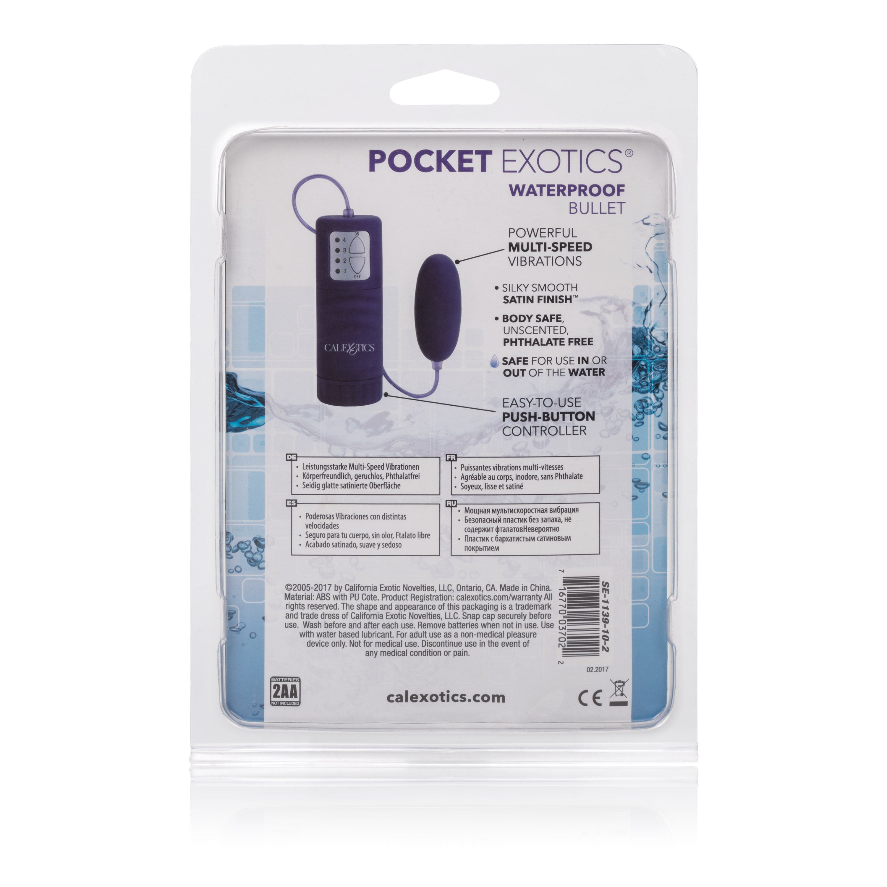 Waterproof Velvet-Cote Bullet Vibrator with 4-Speed Controller BULLETS & EGGS