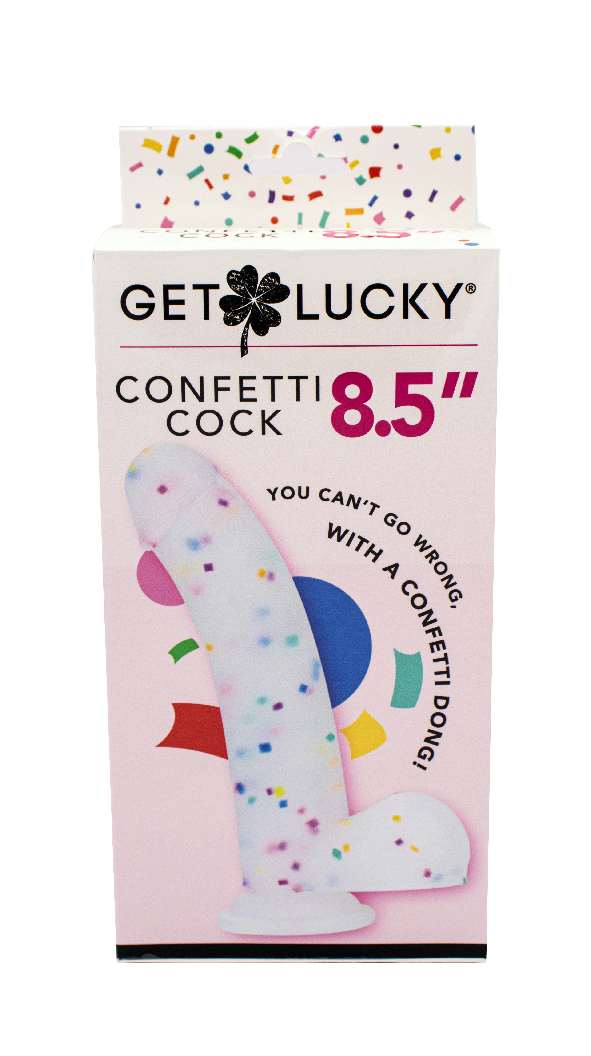 Get Lucky Confetti Bendable Dildo 8.5 Inch Silicone Toy Multi DONGS