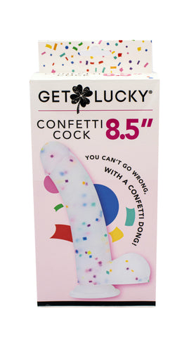 Get Lucky Confetti Bendable Dildo 8.5 Inch Silicone Toy Multi DONGS