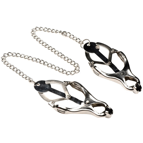 Primal Spiked Clover Nipple Clamps with Pressure Chain Silver Nipple Clamps