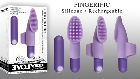 Evolved Fingerrific Finger Vibrator for Waterproof Clitoral Stimulation Finger Stimulator