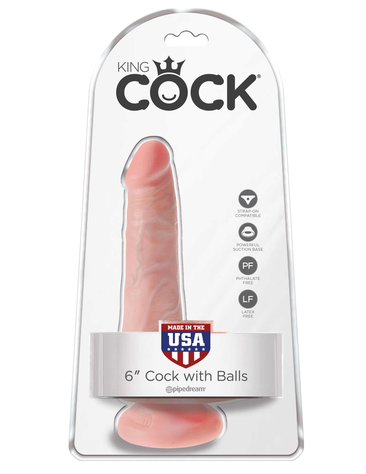 King Cock 6 Inch Realistic Cock with Balls 15.2 cm Dong > Dildos > Realistic Dildos Main image