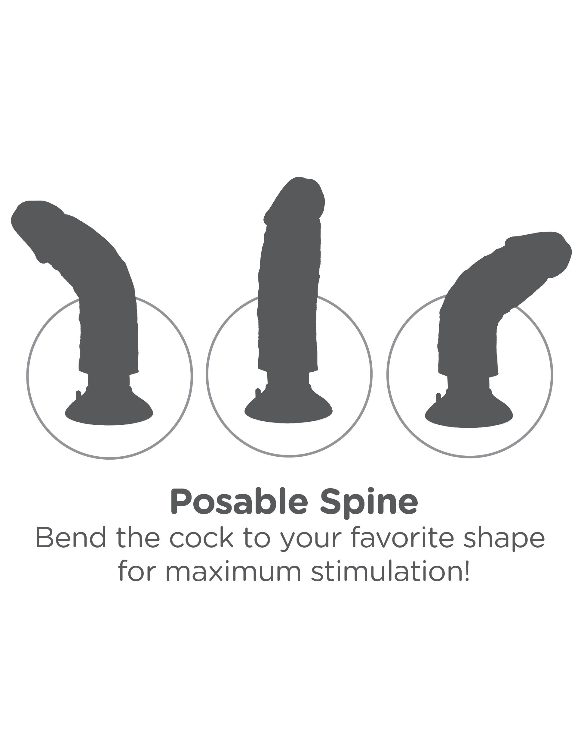 King Cock 8 Inch Realistic Vibrating Dildo with Bendable Shaft Secondary image