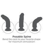 King Cock 8 Inch Realistic Vibrating Dildo with Bendable Shaft > Vibrators > Realistic Vibrators