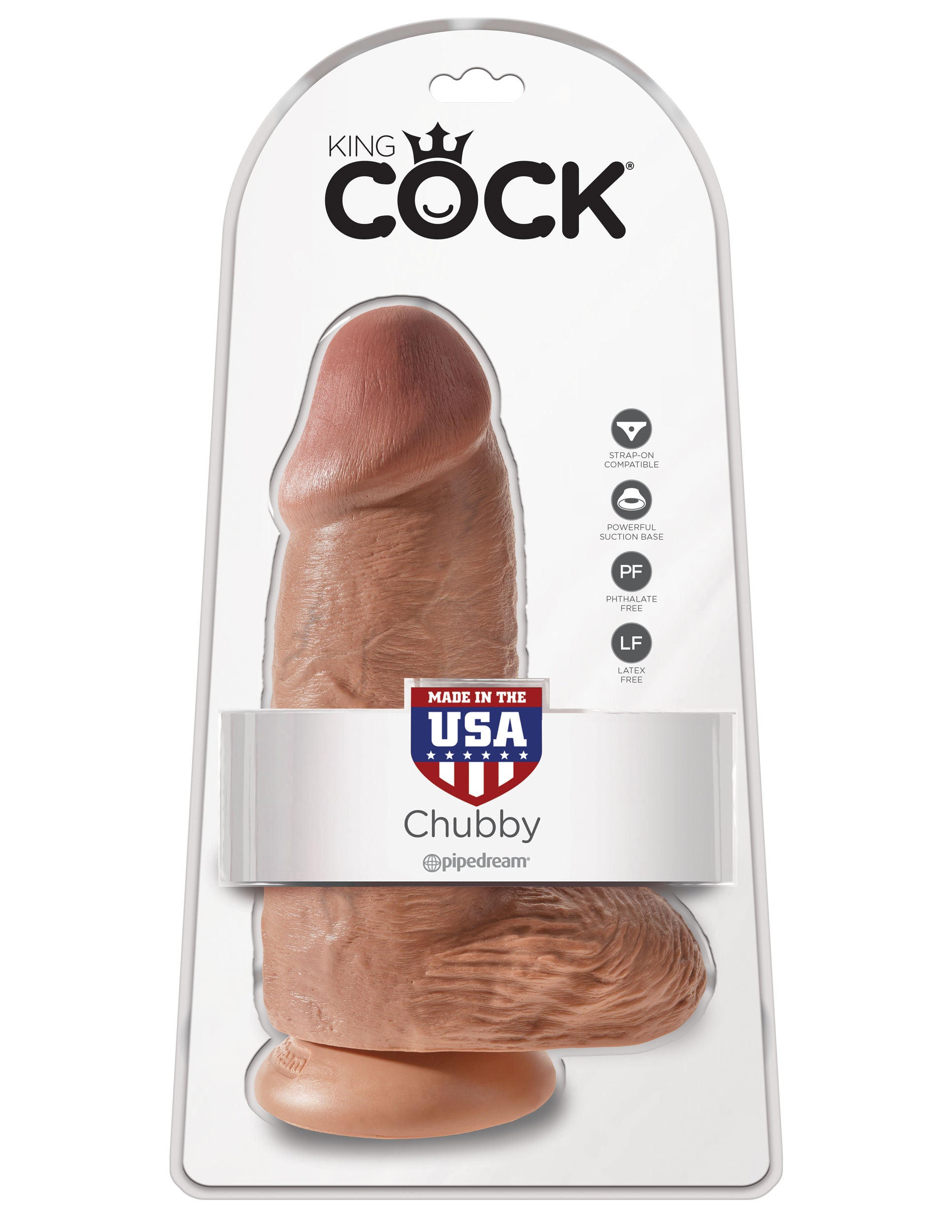 King Cock Chubby Tan Realistic Suction Mounted Dildo With Balls > Dildos > Oversized Toys