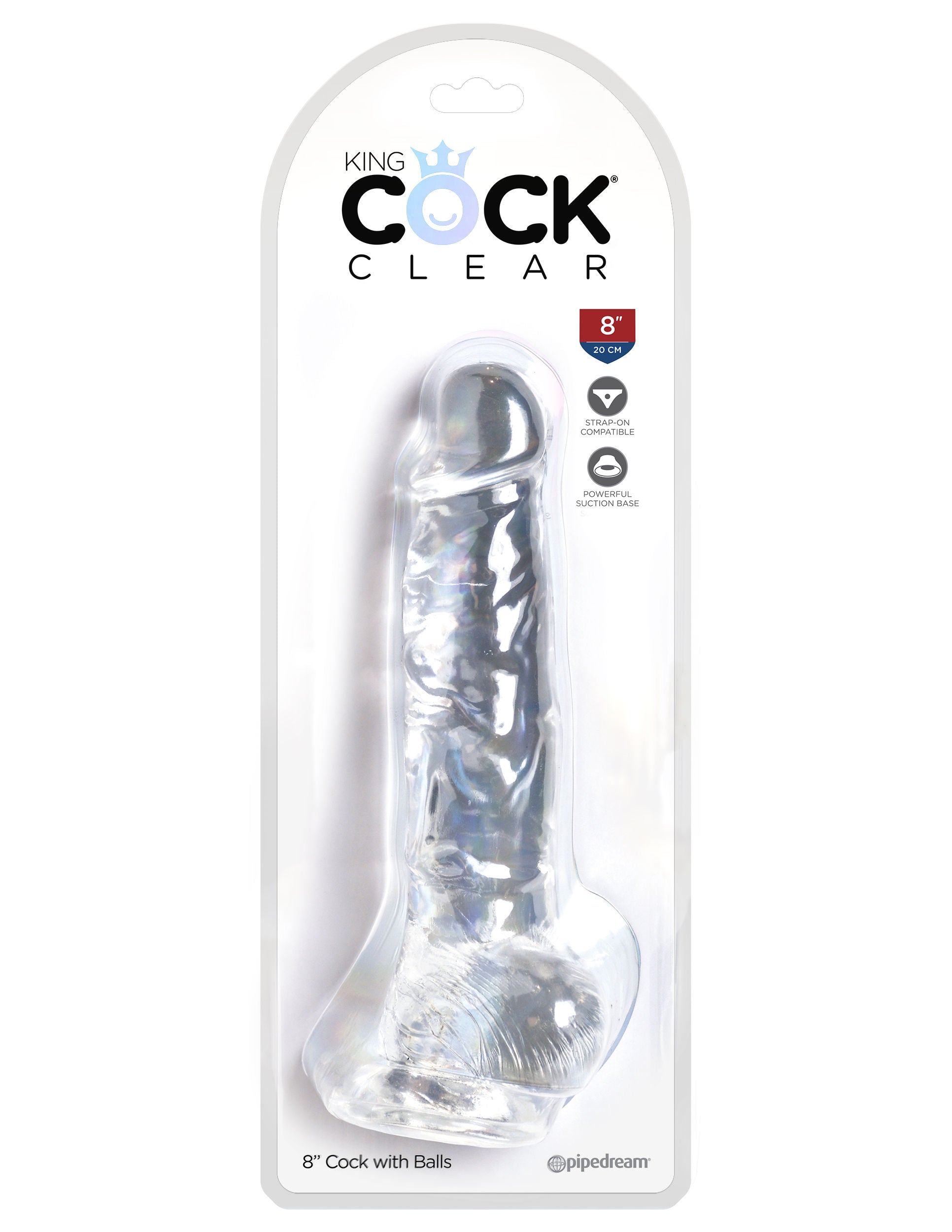 King Cock Clear 7.5 Inch Realistic Dildo With Balls – Transparent Realistic Dildo 7.5 Inch Secondary image