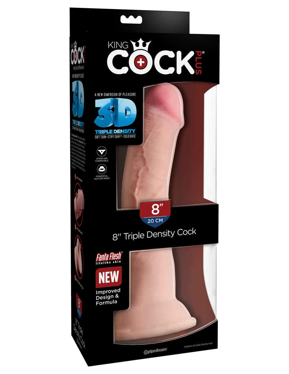 King Cock Plus 8 Inch Triple Density Realistic Silicone 20.3 cm Dildo Secondary image