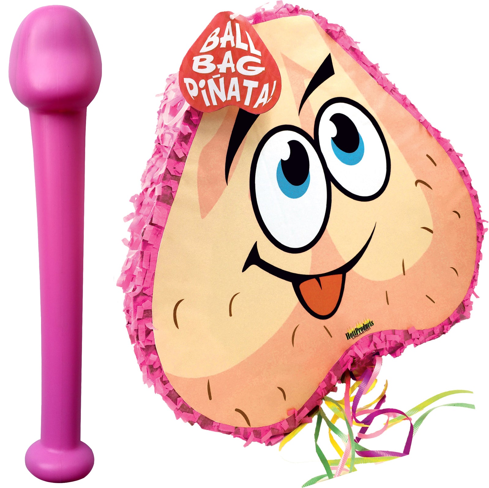 Hott Products Bachelorette Pecker Bat and Balls – Party Piñata Pink > Novelties > Bachelor & Bachelorette Items