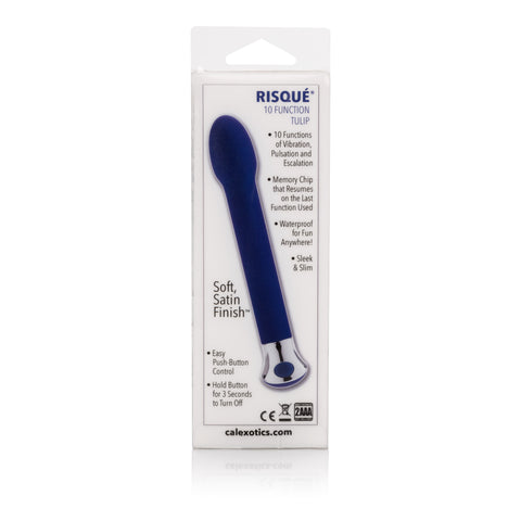 10-Function Risque Tulip Vibrator in Sleek Black Design STIMULATORS