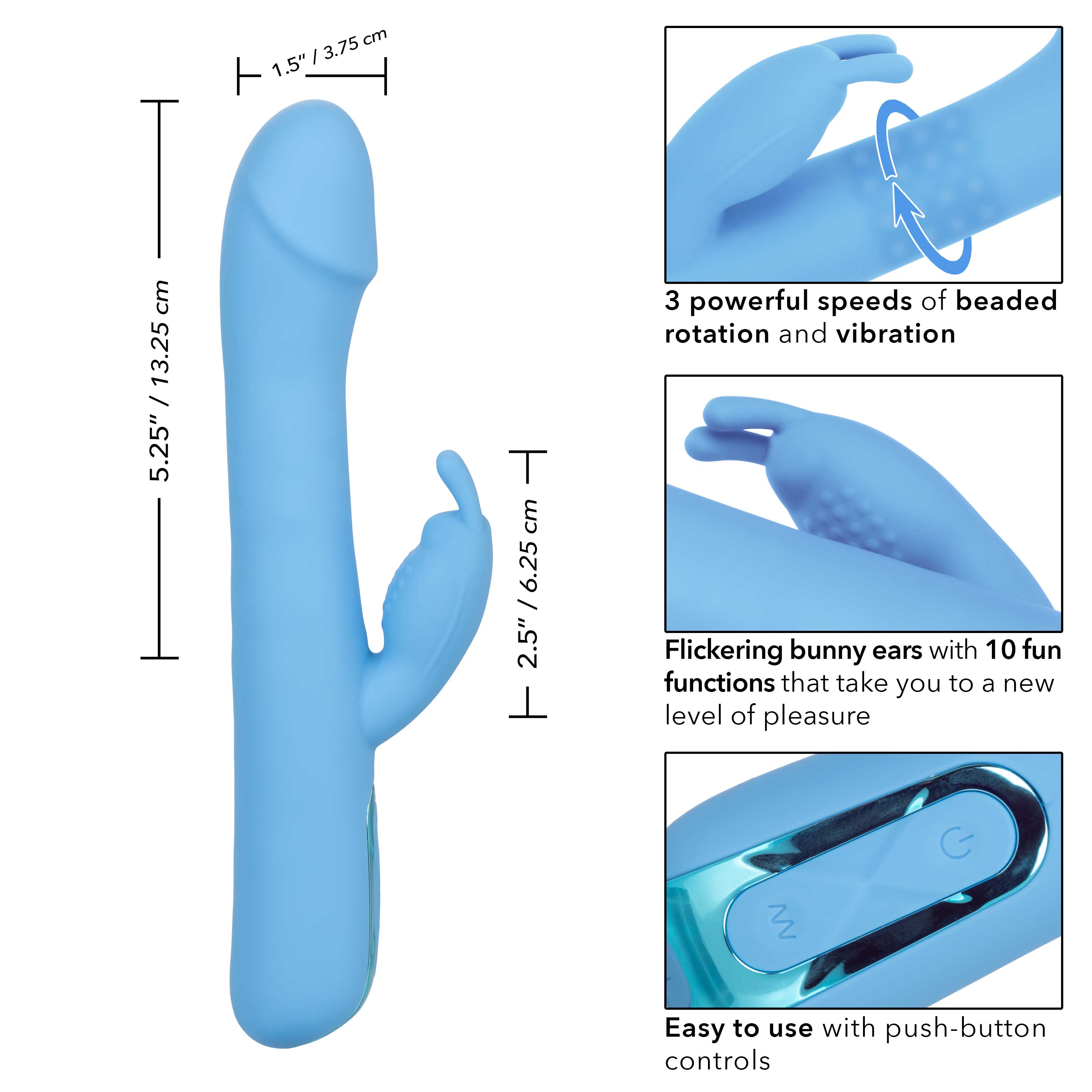 Jack Rabbit Elite Rotating Rabbit - Blue VIBRATORS-RABBIT