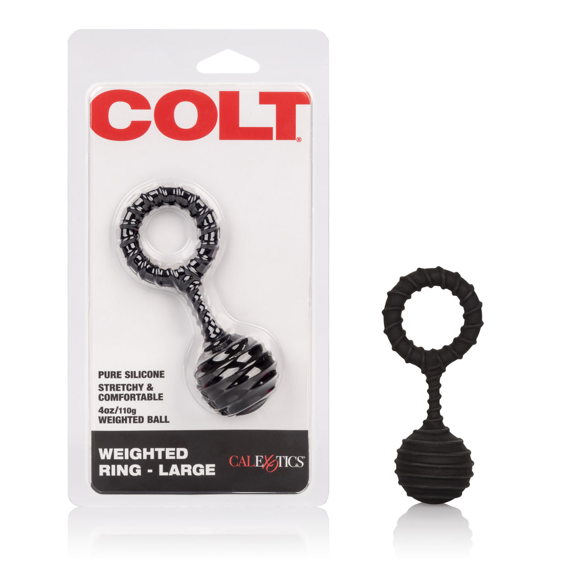 Colt Large Weighted Silicone Ring – Stretchy Textured Pleasure Ring Black > Cock Ring > Sling