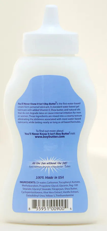 Boy Butter You'll Never Know It Isn't – Water-Based Lubricant 9 Oz Squeeze Bottle > Lube > Water Based