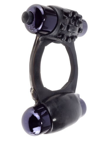 Fantasy Duo Vibrating Super Ring for Men with Powerful Vibes Black Cock Rings Vibrating
