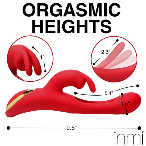 Silicone Rabbit Vibrator Red Rechargeable Clitoral Stimulator VIBRATORS-RABBIT