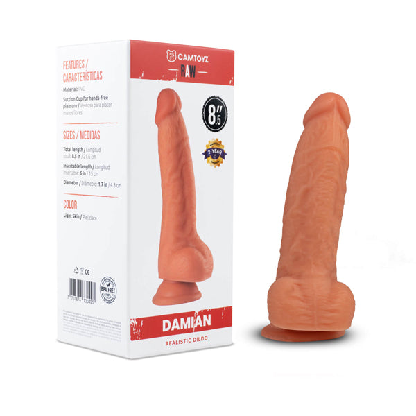 Camtoyz Raw Realistic Damian Light 8.5 Inch Veined Soft Texture Dildo Beige > Dildos > Realistic Dildos